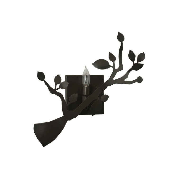 Bronze and Black Oak Branch 1-Light Wall Sconce