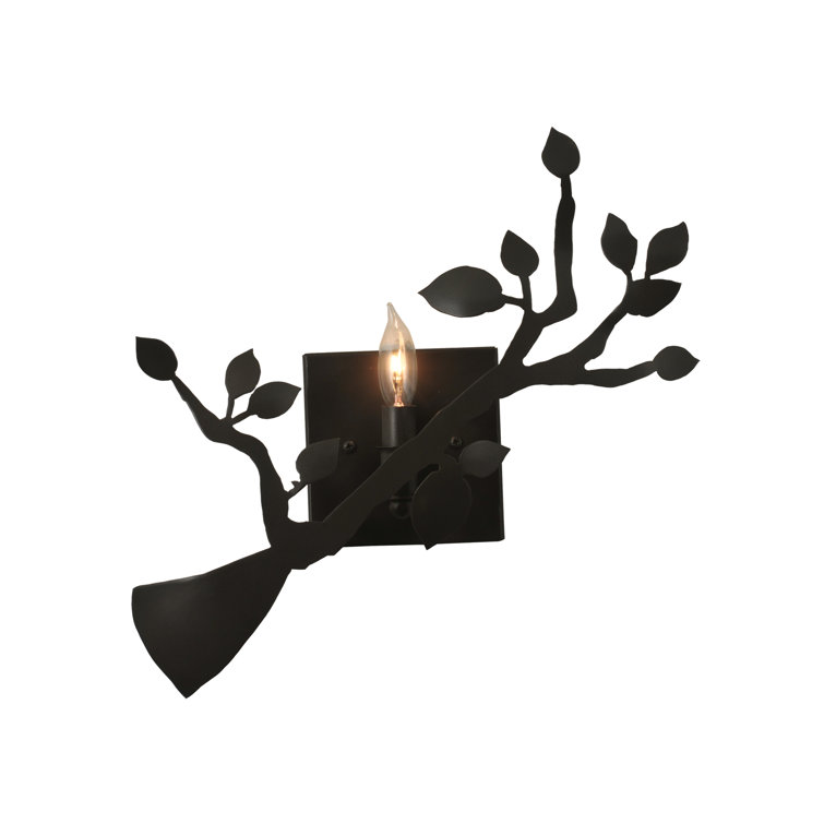 Bronze and Black Oak Branch 1-Light Wall Sconce