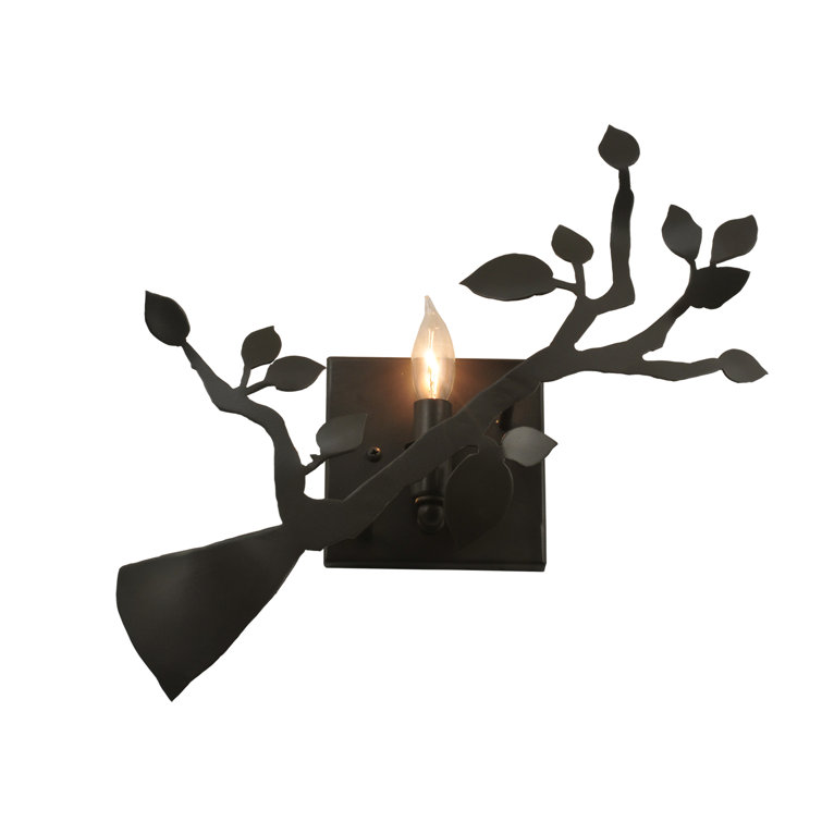 Bronze and Black Oak Branch 1-Light Wall Sconce