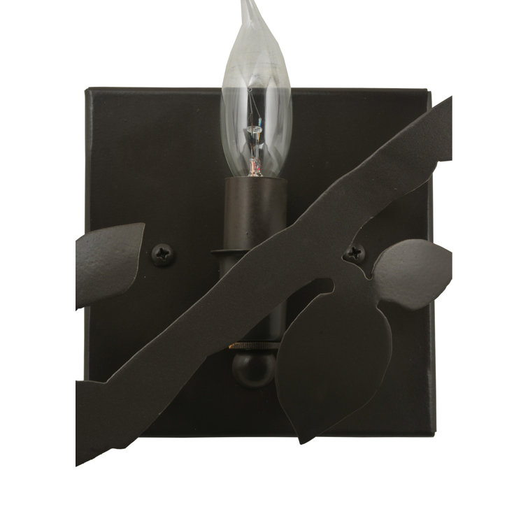 Bronze and Black Oak Branch 1-Light Wall Sconce