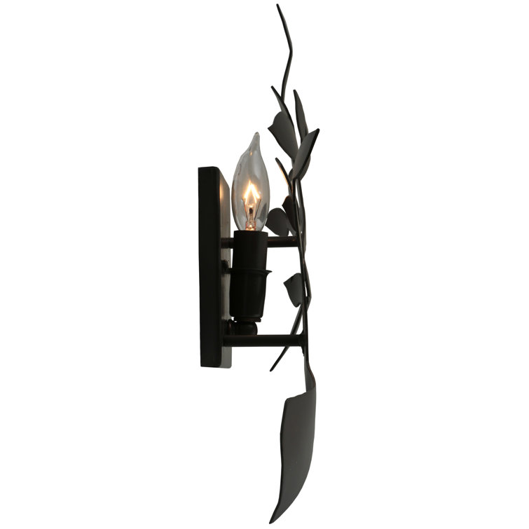 Bronze and Black Oak Branch 1-Light Wall Sconce