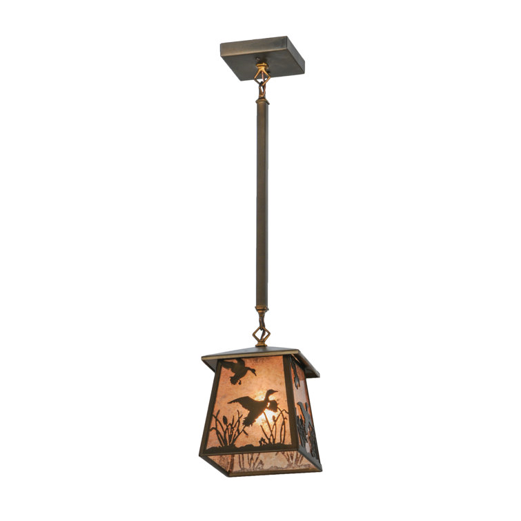 Antique Copper and Glass Duck Lantern Pendant
