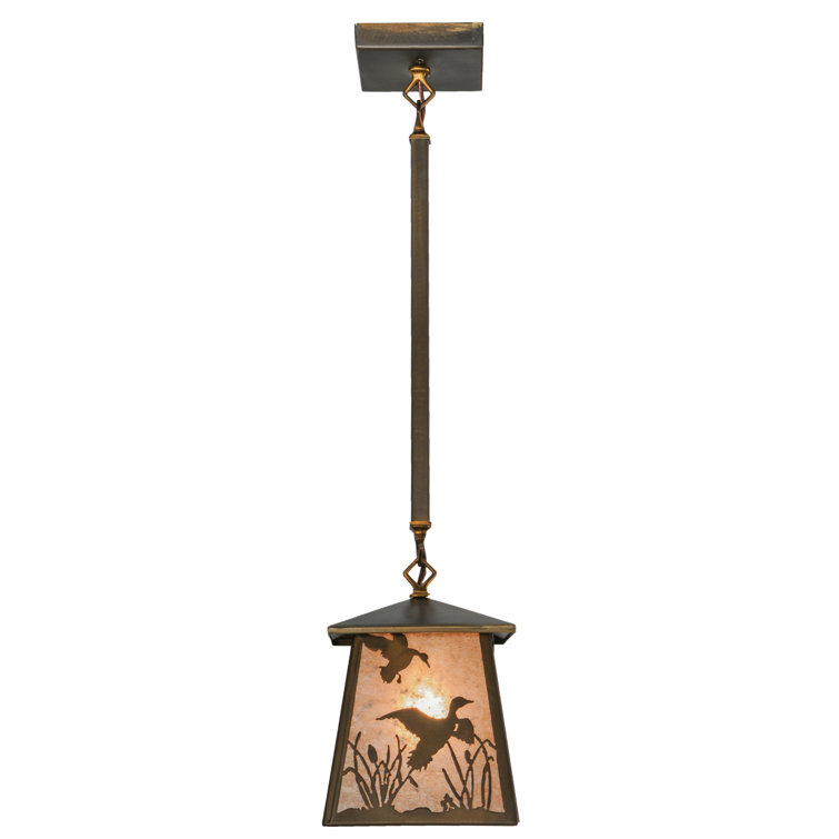 Antique Copper and Glass Duck Lantern Pendant