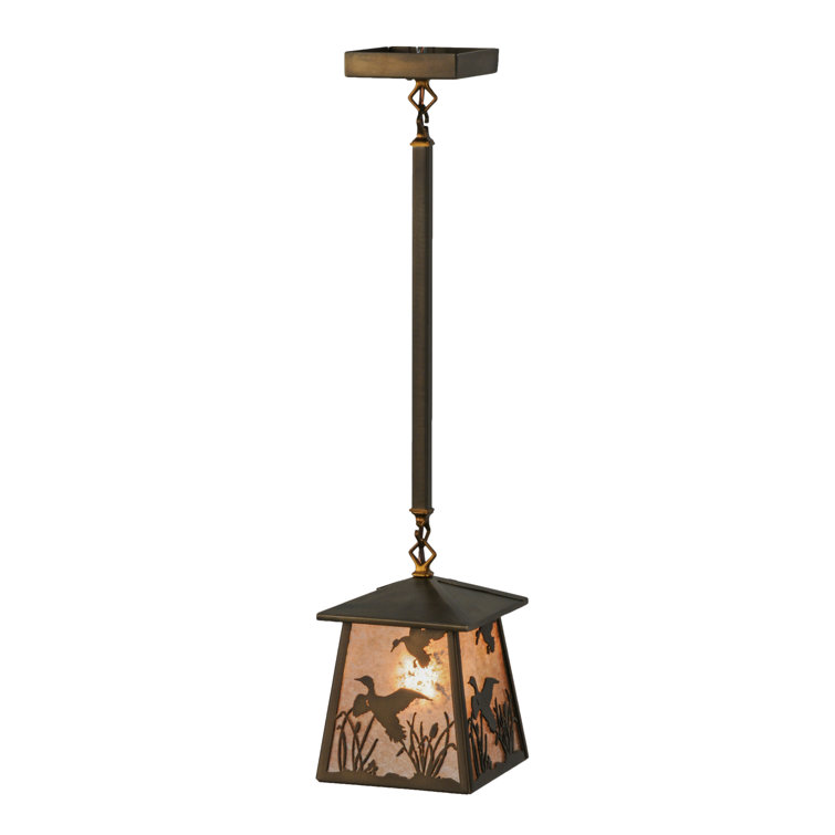 Antique Copper and Glass Duck Lantern Pendant
