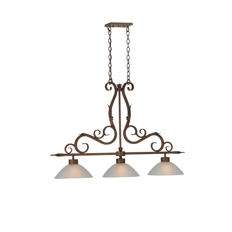 Elegant Antique Rust 3-Light LED Globe Pendant with White Scavo Glass