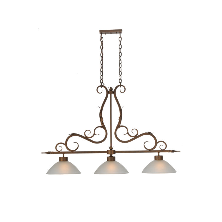 Elegant Antique Rust 3-Light LED Globe Pendant with White Scavo Glass