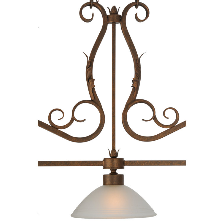 Elegant Antique Rust 3-Light LED Globe Pendant with White Scavo Glass