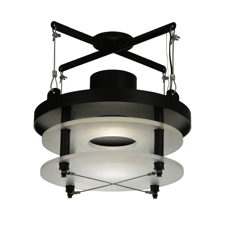 Atlantis 18" Black and Brass LED Pendant Light