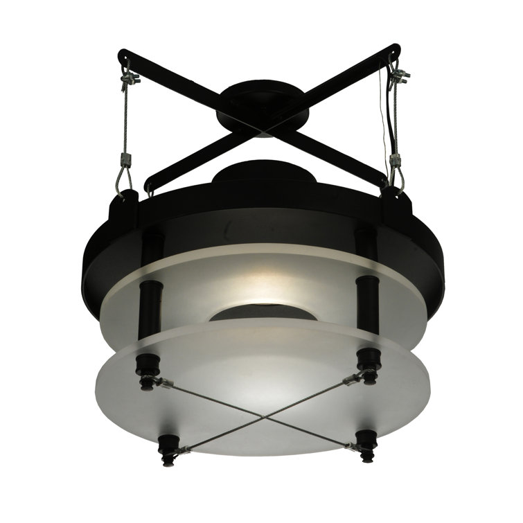 Atlantis 18" Black and Brass LED Pendant Light