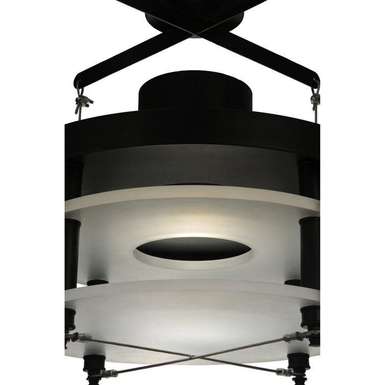 Atlantis 18" Black and Brass LED Pendant Light