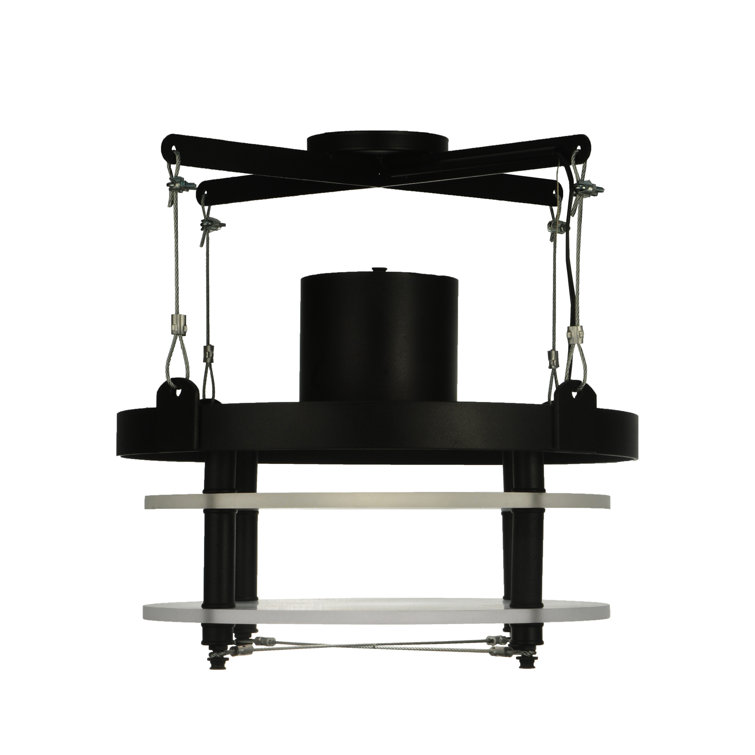 Atlantis 18" Black and Brass LED Pendant Light