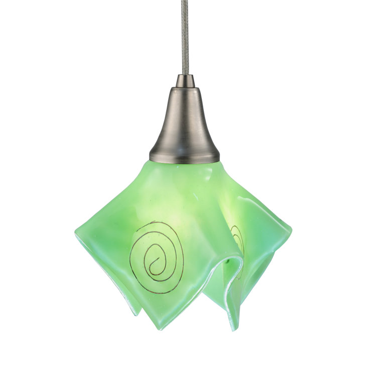 Fiddlehead Mint Green Handkerchief Mini Pendant in Brushed Nickel