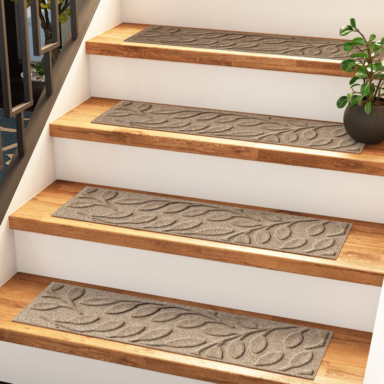 Camel Geometric Rubber Backed Indoor Outdoor Stair Treads