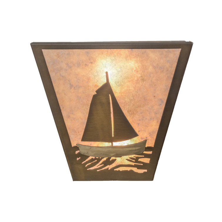 Nautical Ambiance Bronze Sailboat 13" Wall Sconce