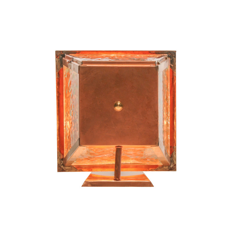 Revere 12" Raw Copper Outdoor Lantern Sconce with Clear Glass