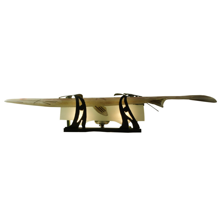 Handcrafted Copper Trout Wall Sconce with Art Glass