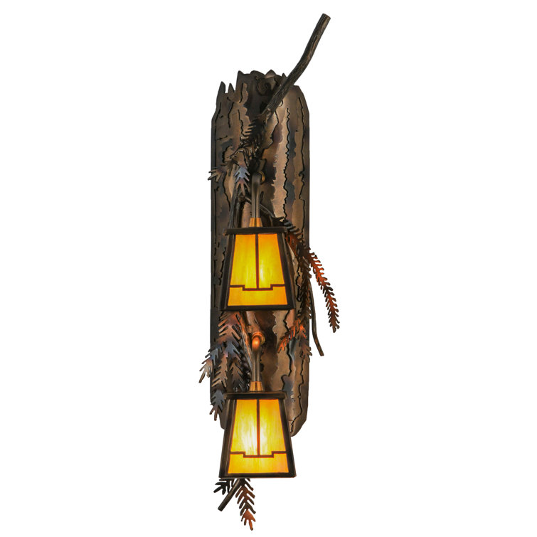 Bronze 2-Light Pine Branch Wall Sconce