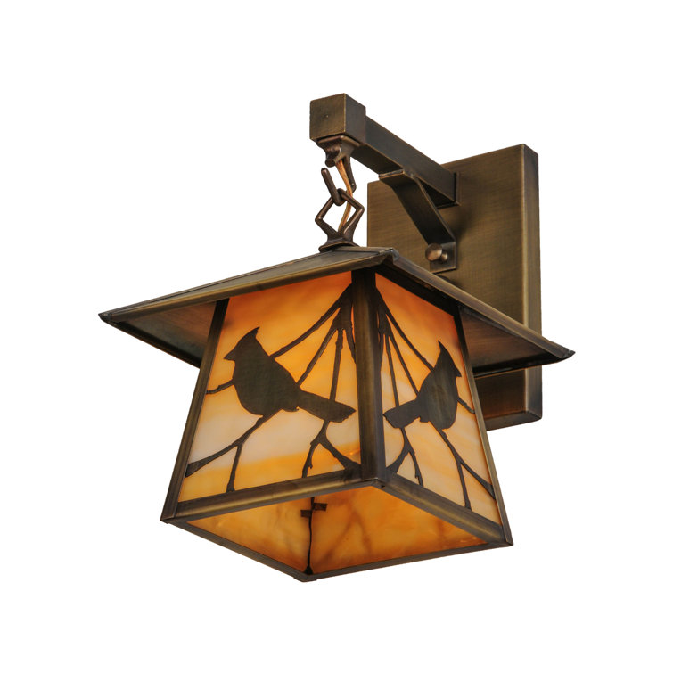Rustic Brass Song Bird Energy Star Lantern Wall Sconce