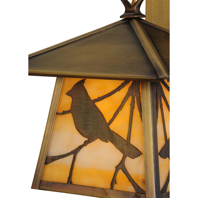 Rustic Brass Song Bird Energy Star Lantern Wall Sconce