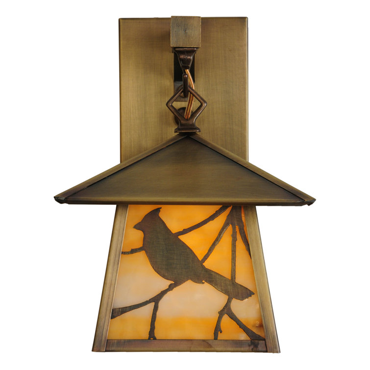 Rustic Brass Song Bird Energy Star Lantern Wall Sconce