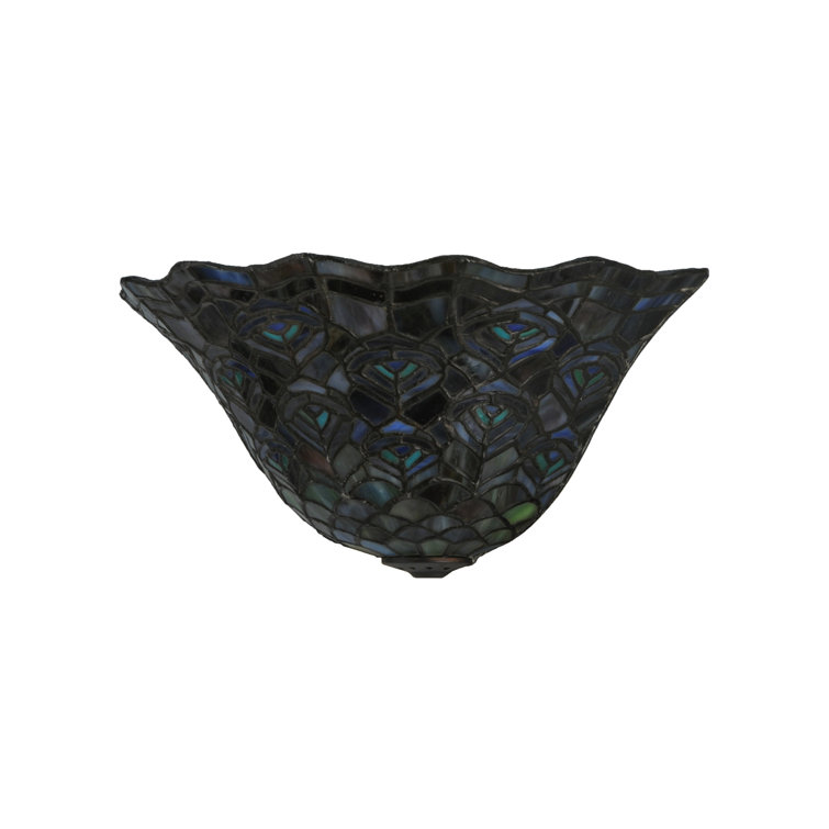 Elegant Peacock Feather 2-Light Tiffany Style Wall Sconce