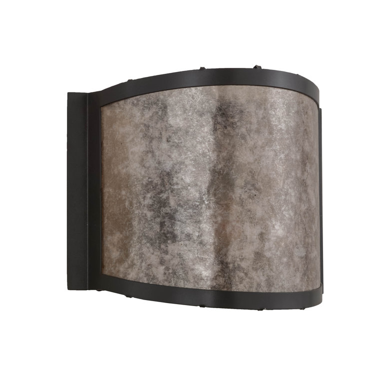Bronze Energy Star Direct Wired Drum Sconce with Silver Shade
