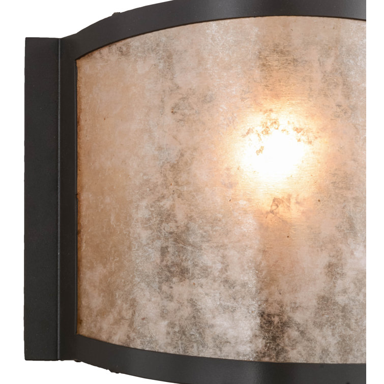 Bronze Energy Star Direct Wired Drum Sconce with Silver Shade
