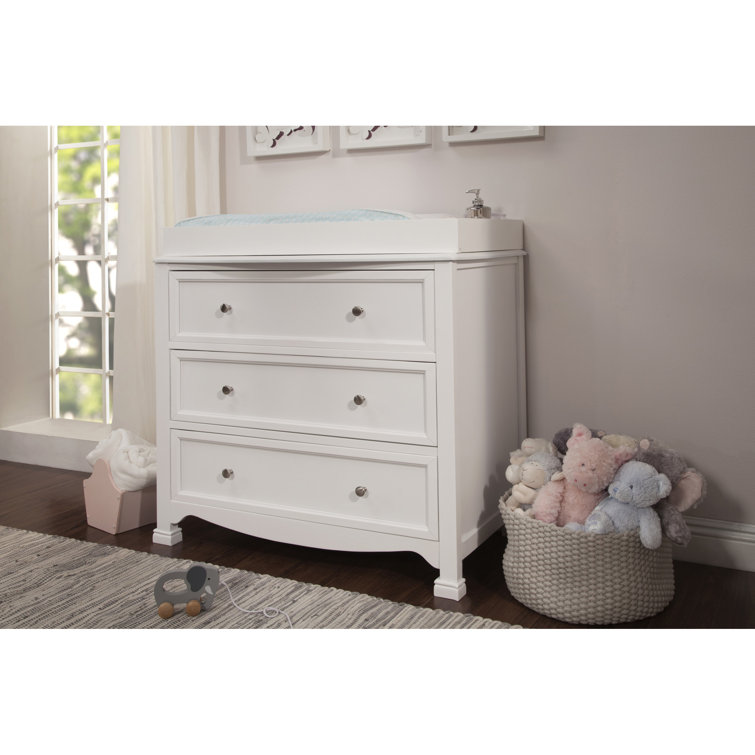 White GREENGUARD Certified 3-Drawer Nursery Dresser