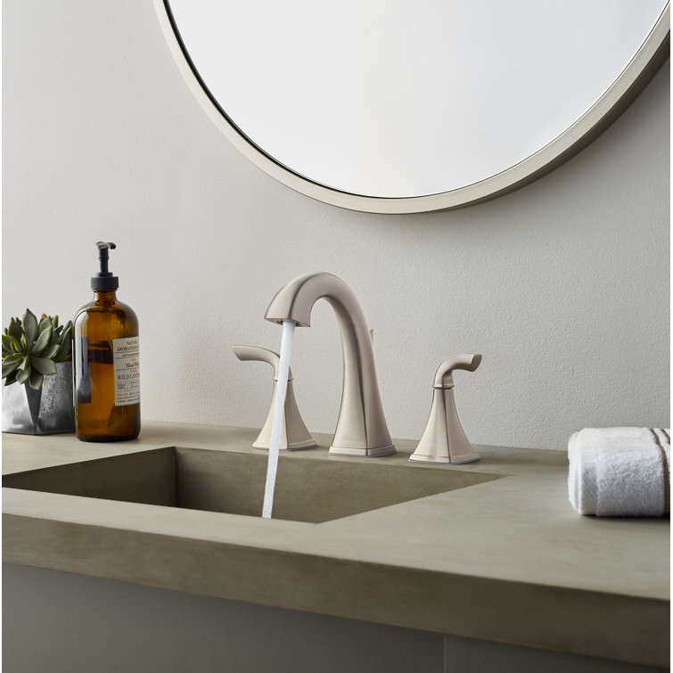 Brushed Nickel Widespread Double Handle Bath Faucet