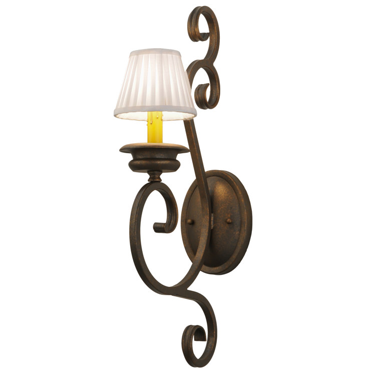 Antique Bronze Iron Wall Sconce with Empire Shade