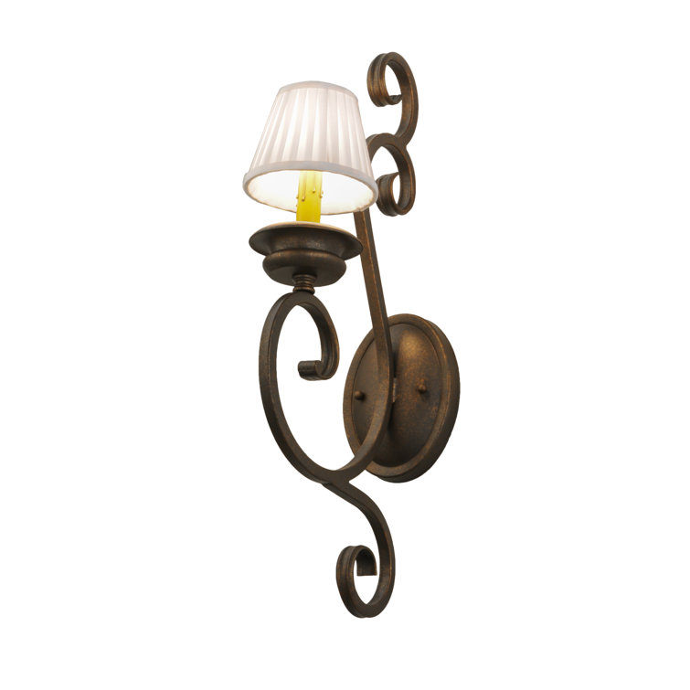 Antique Bronze Iron Wall Sconce with Empire Shade