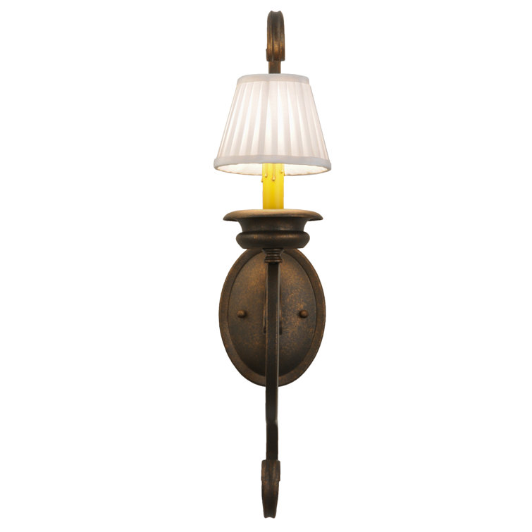Antique Bronze Iron Wall Sconce with Empire Shade