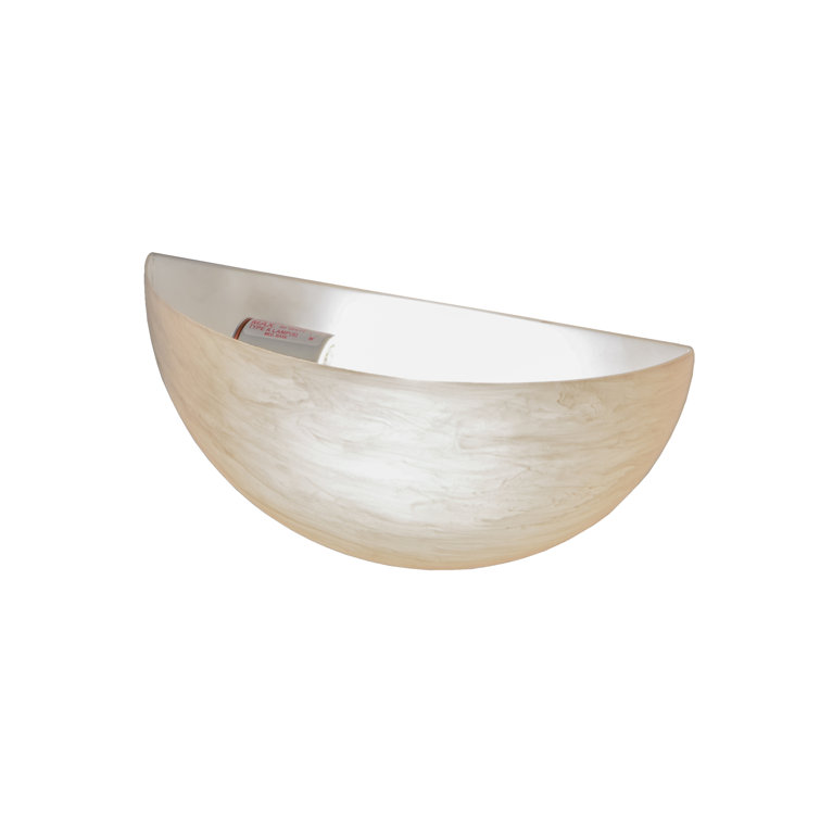 Madison Transitional 6" Bronze Wall Sconce with White Marbleized Shade