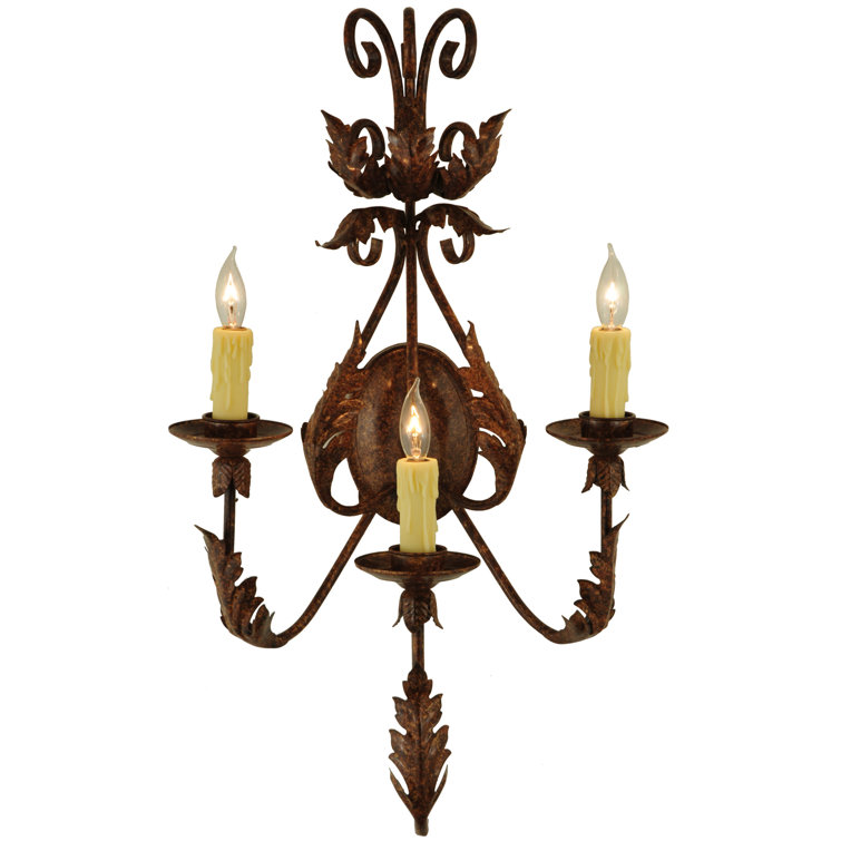 Bronze 28" French Elegance Candle Wall Sconce