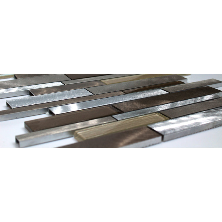 Twilight Multicolor Glass and Aluminum Mosaic Wall Tile