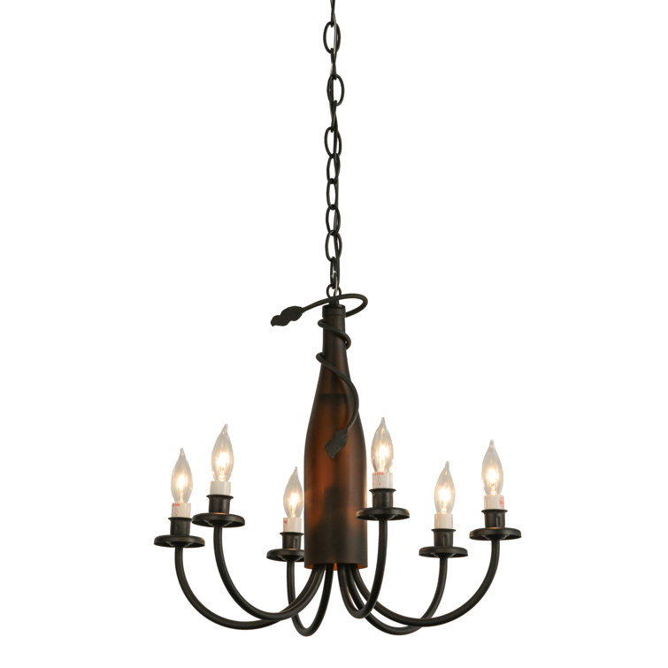 Black Mini 6-Light Plug-in Candle Chandelier