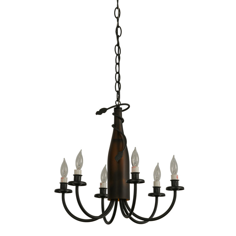 Black Mini 6-Light Plug-in Candle Chandelier