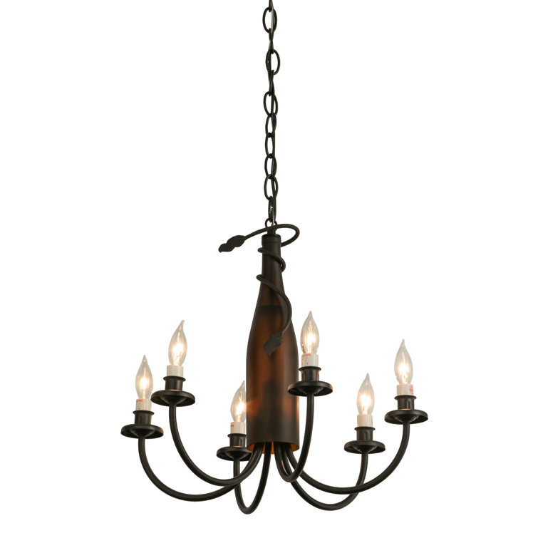 Black Mini 6-Light Plug-in Candle Chandelier