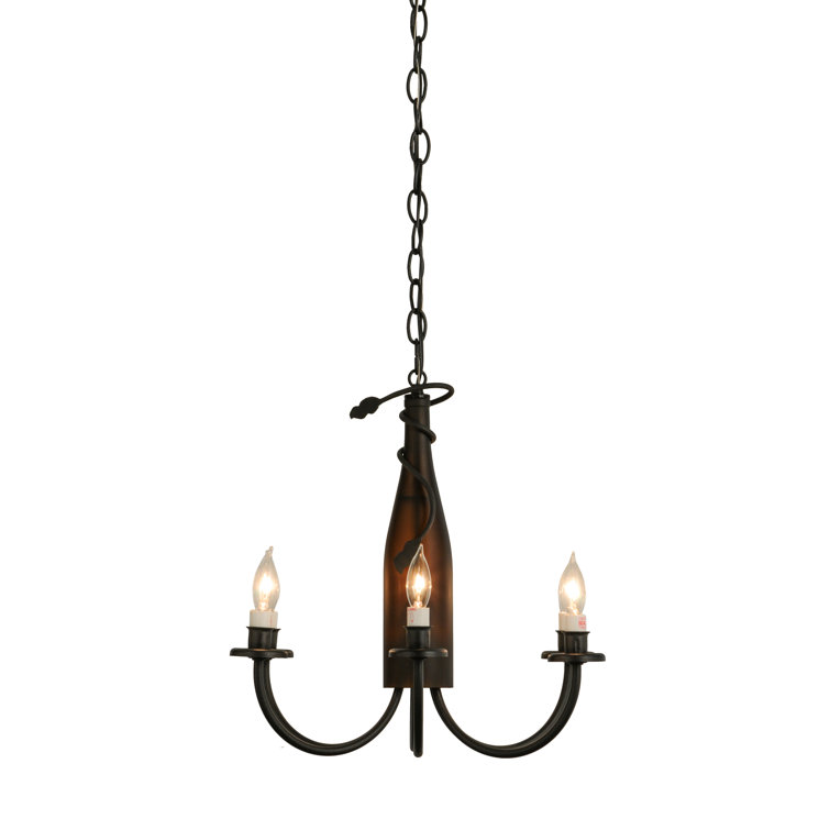 Black Mini 6-Light Plug-in Candle Chandelier