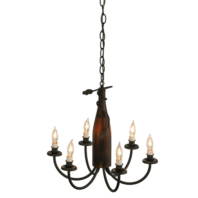 Black Mini 6-Light Plug-in Candle Chandelier