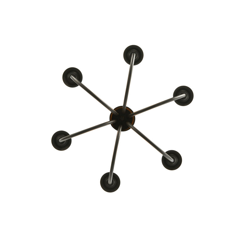 Black Mini 6-Light Plug-in Candle Chandelier