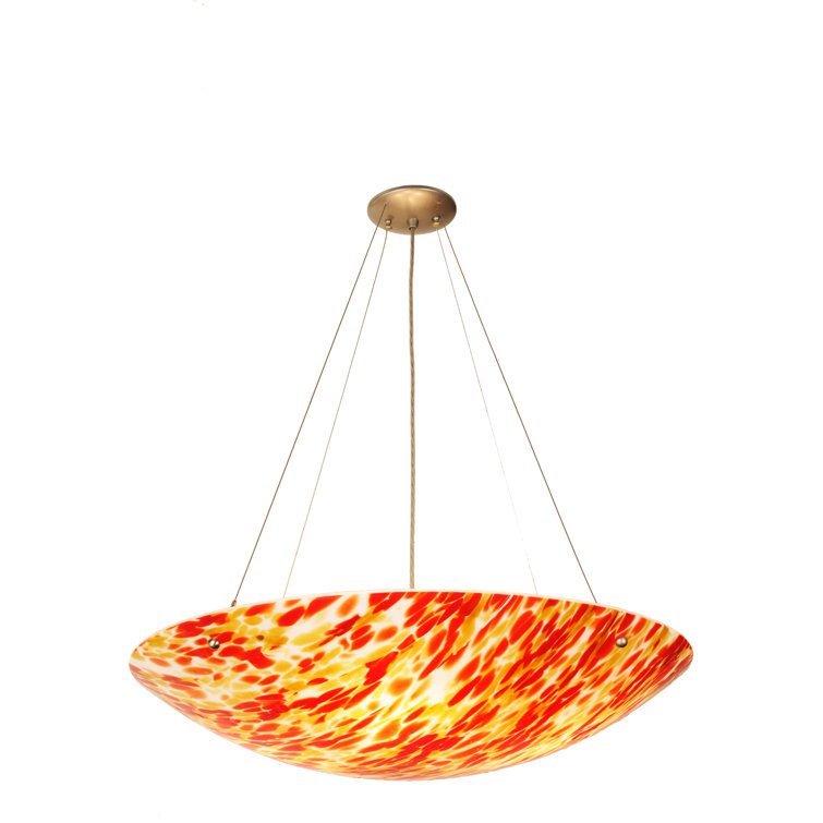 Topazio Brushed Nickel 30'' Fused Glass Bowl Pendant