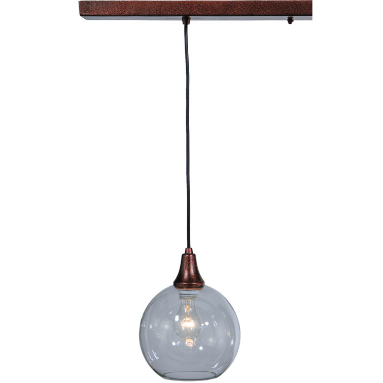 48" Bronze and Glass 3-Light Island Pendant