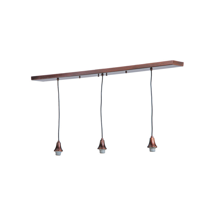 48" Bronze and Glass 3-Light Island Pendant