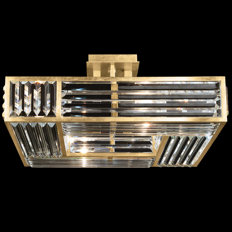 Gold Crystal 25" LED Semi Flush Mount Light