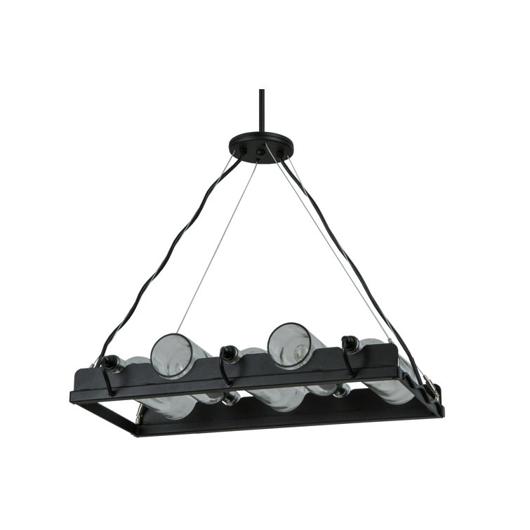 Tuscan Vineyard 5-Light Globe Island Pendant in Black