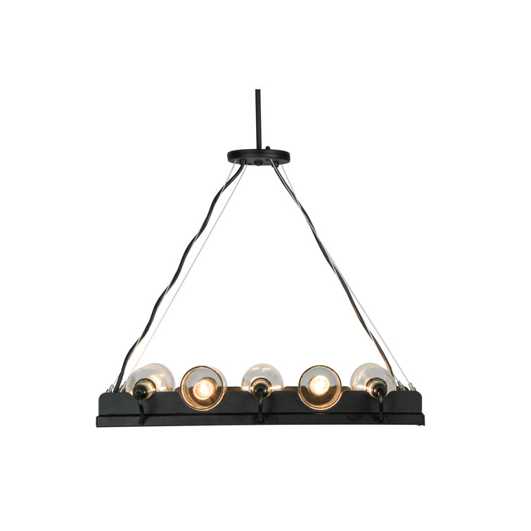 Tuscan Vineyard 5-Light Globe Island Pendant in Black