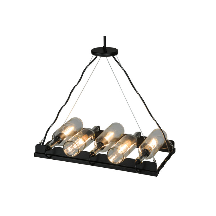 Tuscan Vineyard 5-Light Globe Island Pendant in Black