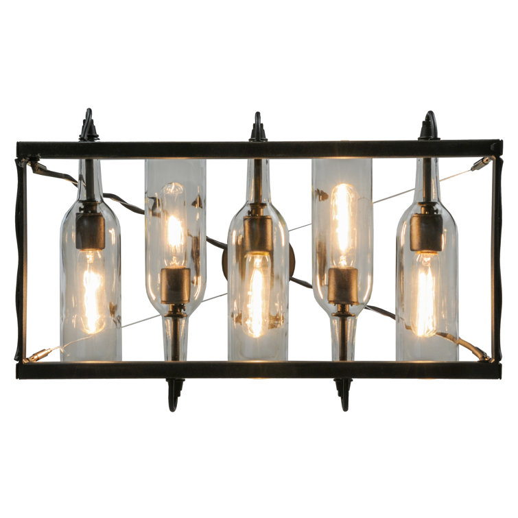 Tuscan Vineyard 5-Light Globe Island Pendant in Black