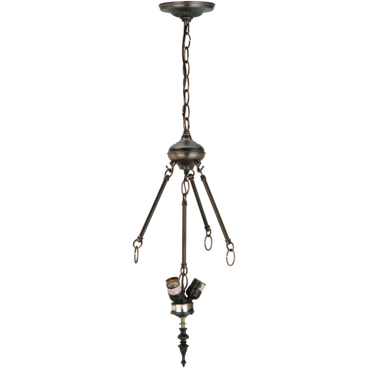 Elegant 3-Light Indoor/Outdoor Pendant in Mahogany Bronze and Iridescent Glass